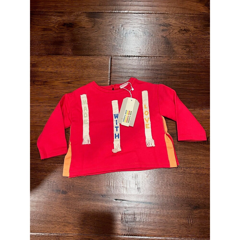 NWT‼️ Zara Baby Girl Red Long Sleeve Top 9/12 Months